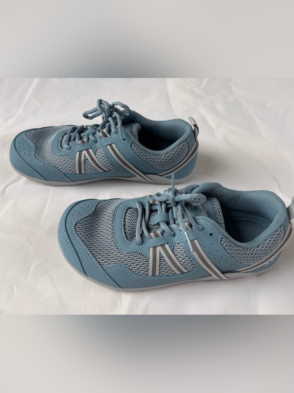 Women's Light Blue Mesh Lace-Up Athletic Sneakers